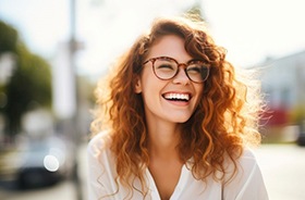 Smiling woman with beautiful teeth