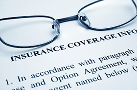 Close-up of insurance coverage document