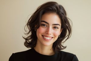 Portrait of confident, smiling woman